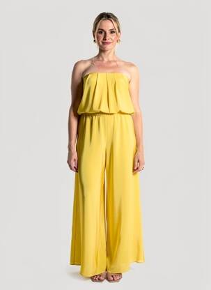 Combi-pantalon coupe fluide sans manche jaune ALICE & TRIXIE femme