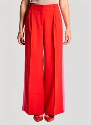 Pantalon large tissage crêpe taille normale rouge MSGM femme