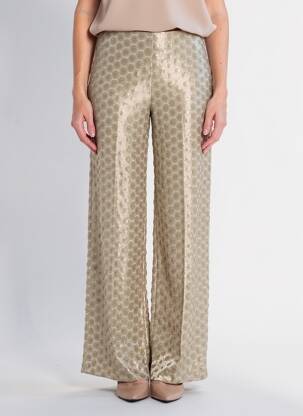 Pantalon large fermeture zip latéral taille normale beige MALAICA femme