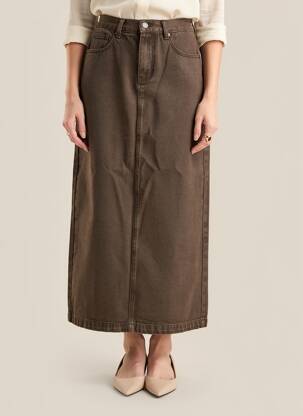 Jupe longue taille normale marron ARTLOVE femme