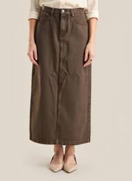 Jupe longue taille normale marron ARTLOVE femme