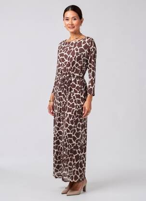 Robe longue manches longues manches longues marron NUMPH femme