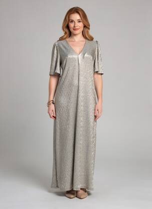 Robe longue manches courtes manches courtes argent NUMPH femme