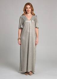 Robe longue manches courtes manches courtes argent NUMPH femme