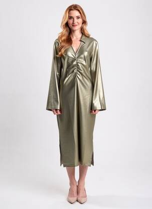 Robe longue manches longues manches longues or NUMPH femme