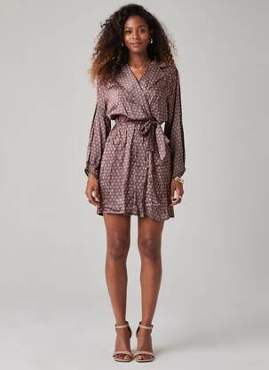 Robe courte manches longues manches longues violet LA PETITE ETOILE femme