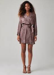 Robe courte manches longues manches longues violet LA PETITE ETOILE femme