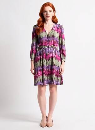 Robe mi-longue manches 3/4 manches 3/4 violet LA PETITE ETOILE femme