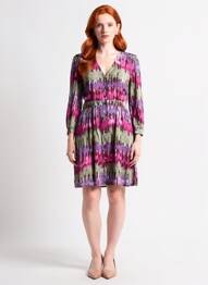 Robe mi-longue manches 3/4 manches 3/4 violet LA PETITE ETOILE femme