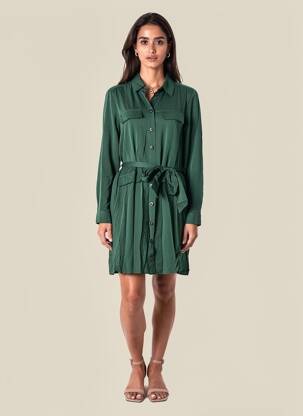Robe mi-longue manches longues manches longues vert LA PETITE ETOILE femme