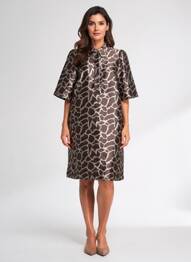 Robe mi-longue manches courtes manches courtes marron NUMPH femme