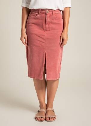 Jupe mi-longue stretch rose LA PETITE ETOILE femme