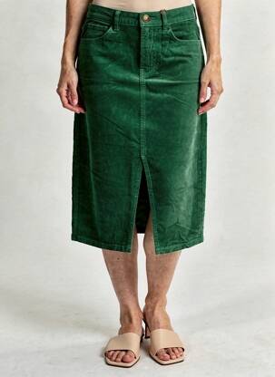 Jupe mi-longue stretch vert LA PETITE ETOILE femme