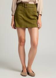 Jupe courte coupe droite vert LA PETITE ETOILE femme
