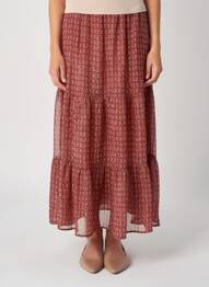 Jupe longue tissage crêpe rouge LA PETITE ETOILE femme