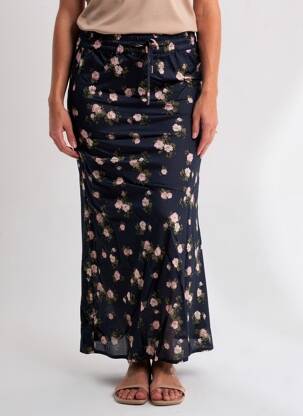 Jupe longue taille normale bleu NUMPH femme