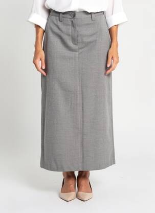 Jupe longue coupe droite gris NUMPH femme
