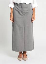 Jupe longue coupe droite gris NUMPH femme