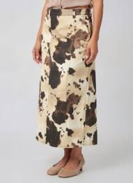 Jupe longue fermeture zippée au dos beige NUMPH femme