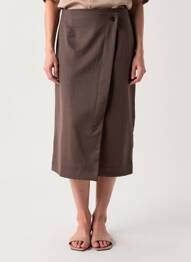 Jupe mi-longue stretch marron ARTLOVE femme