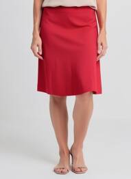 Jupe mi-longue coupe droite rouge NUMPH femme