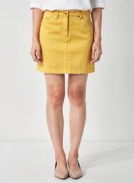 Jupe courte coupe droite jaune ARTLOVE femme