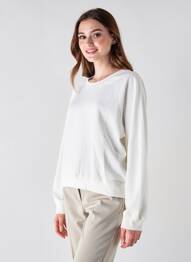 Sweat-shirt manches longues manches longues blanc ARTLOVE femme