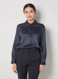 Chemisier imprimé fantaisie manches longues bleu ANDY & LUCY femme