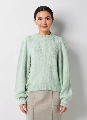 Pull resserrée sur le bas manches longues vert MOLLY BRACKEN femme