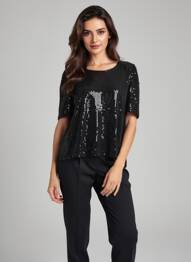 Top manches courtes manches courtes noir COMPAÑIA FANTASTICA femme