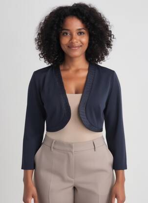 Boléro manches longues bleu EVA KAYAN femme