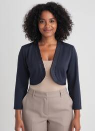 Boléro manches longues bleu EVA KAYAN femme