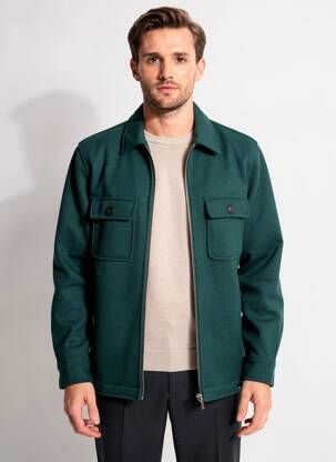 Veste casual fermeture boutonnée sur le devant vert FYNCH-HATTON homme
