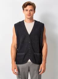 Gilet sans manche tissage chiné gris FYNCH-HATTON homme