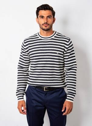 Pull maille souple et aérée manches longues noir FYNCH-HATTON homme
