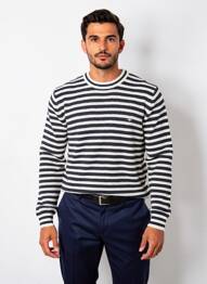 Pull maille souple et aérée manches longues noir FYNCH-HATTON homme
