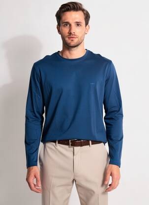 T-shirt coupe cintrée manches longues bleu FYNCH-HATTON homme