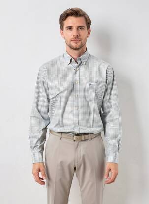Chemise manches longues poches bleu FYNCH-HATTON homme