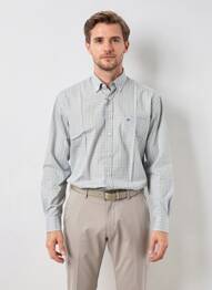 Chemise manches longues poches bleu FYNCH-HATTON homme