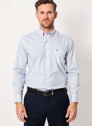 Chemise manches longues poches bleu FYNCH-HATTON homme