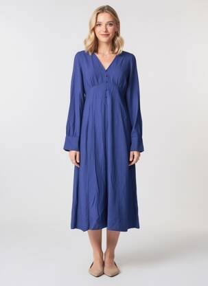 Robe courte manches longues manches longues bleu AN' GE femme