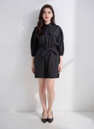 Robe courte manches 3/4 manches 3/4 noir NÜ femme
