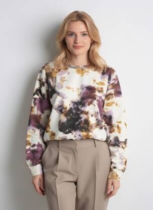 Sweat-shirt stretch manches longues beige NÜ femme