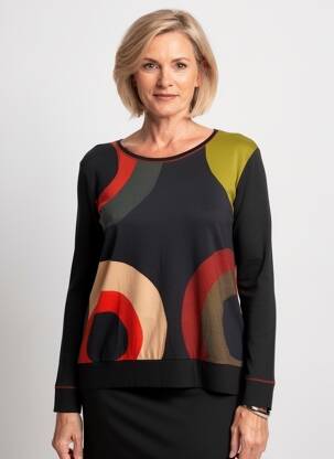 T-shirt manches longues manches longues noir DOLCEZZA femme