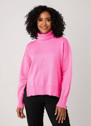 Pull col roulé stretch manches longues rose MPC (MA PETITE CAPSULE) femme