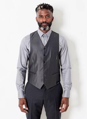 Gilet sans manche effet matière satinée gris SCABAL homme