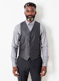Gilet sans manche effet matière satinée gris SCABAL homme