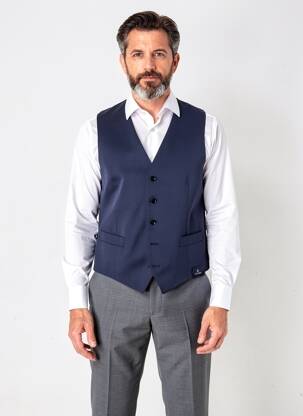 Gilet sans manche effet matière satinée bleu SCABAL homme