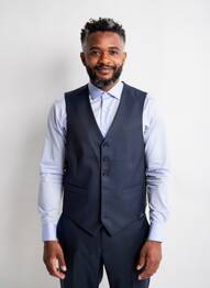 Gilet sans manche effet matière satinée bleu SCABAL homme