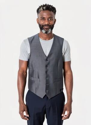 Gilet sans manche effet matière satinée gris SCABAL homme